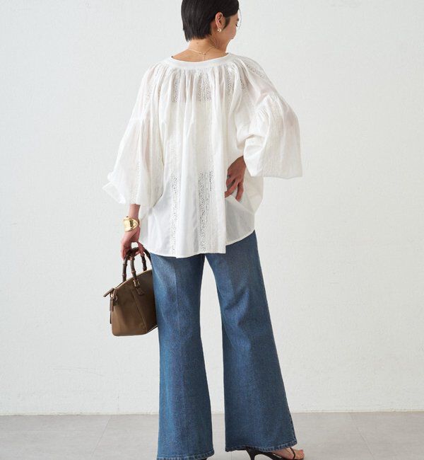  「【INDIA】スキッパーレースブラウス」|シャツ・ブラウス|