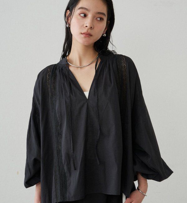  「【INDIA】スキッパーレースブラウス」|シャツ・ブラウス|