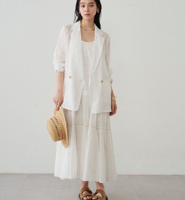  「【INDIA】刺繍ティアードキャミワンピース」|ワンピース|