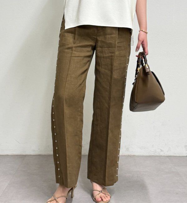  「リネンスタッズパンツ」|チノ|