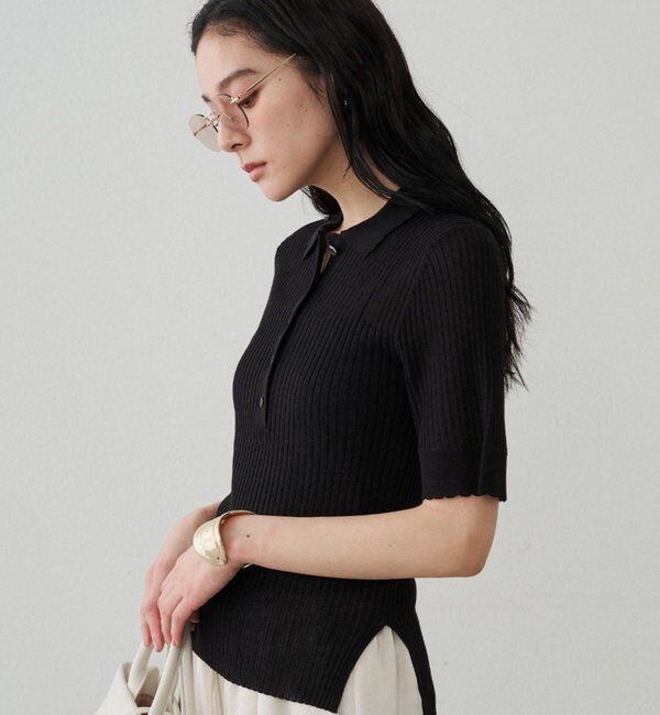  「シアーリブポロニット」|ニット・セーター|