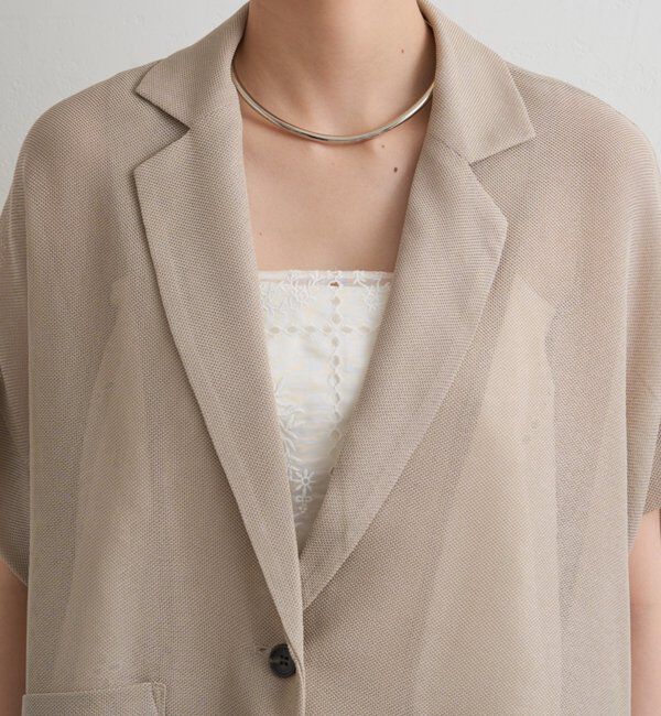  「半袖メッシュジャケット」|テーラードジャケット|