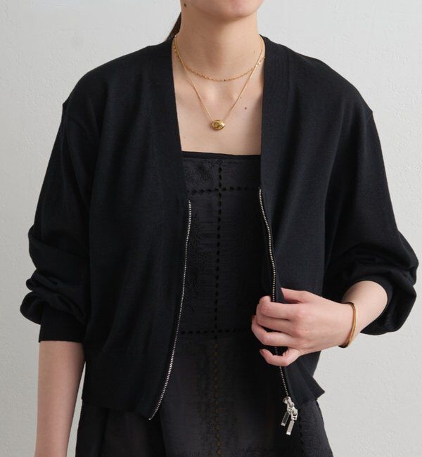  「 ZIPニットカーデ」|ニット・セーター|ブラック