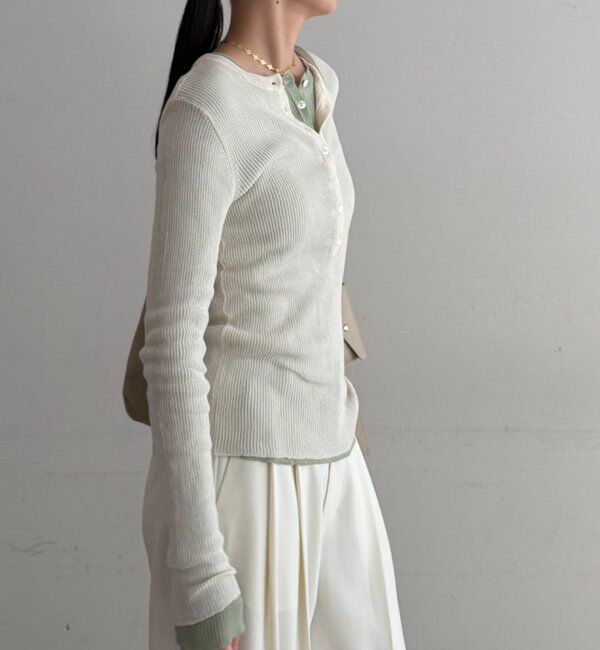  「シアーリブヘンリーニット」|ニット・セーター|