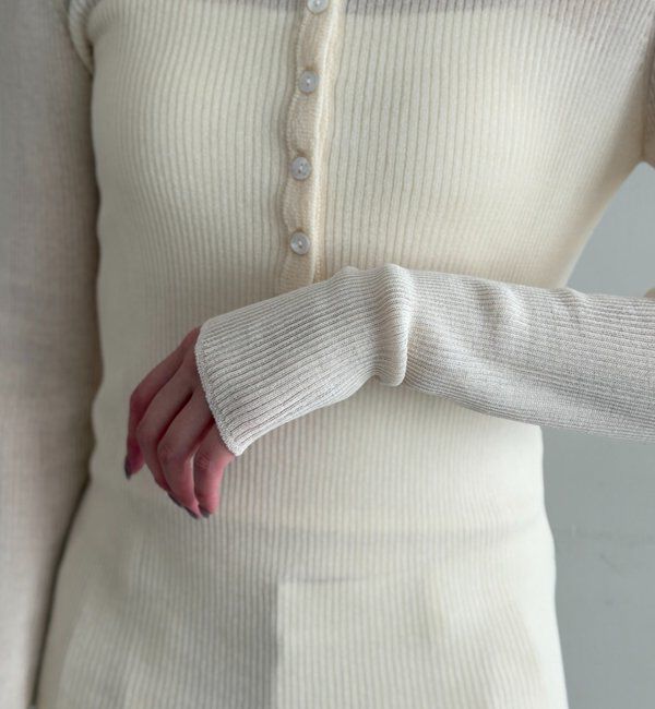  「シアーリブヘンリーニット」|ニット・セーター|