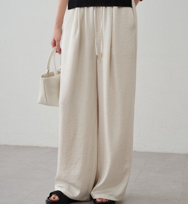  「サテンワイドイージーパンツ」|チノ|