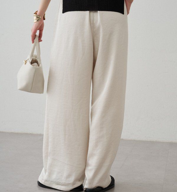  「サテンワイドイージーパンツ」|チノ|