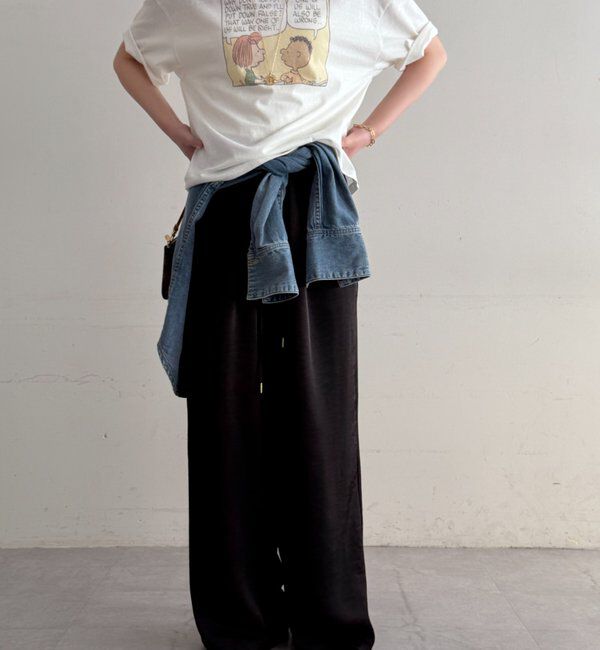  「サテンワイドイージーパンツ」|チノ|