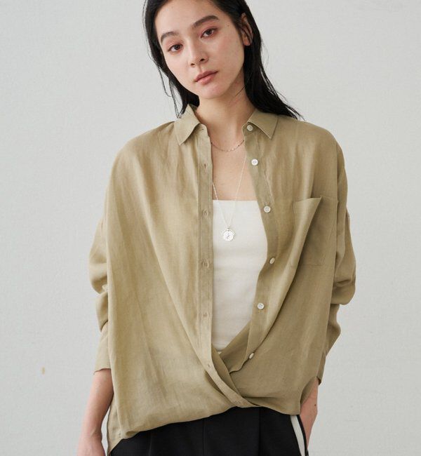  「カシュクール2wayリネンシャツ」|シャツ・ブラウス|
