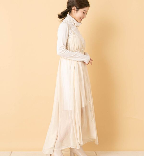  「箔プリントフレアキャミワンピース」|ワンピース|ライトベージュ