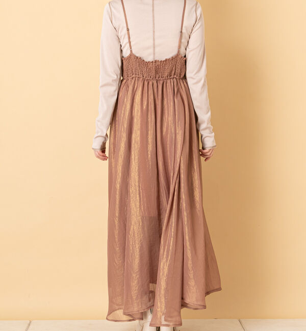  「箔プリントフレアキャミワンピース」|ワンピース|