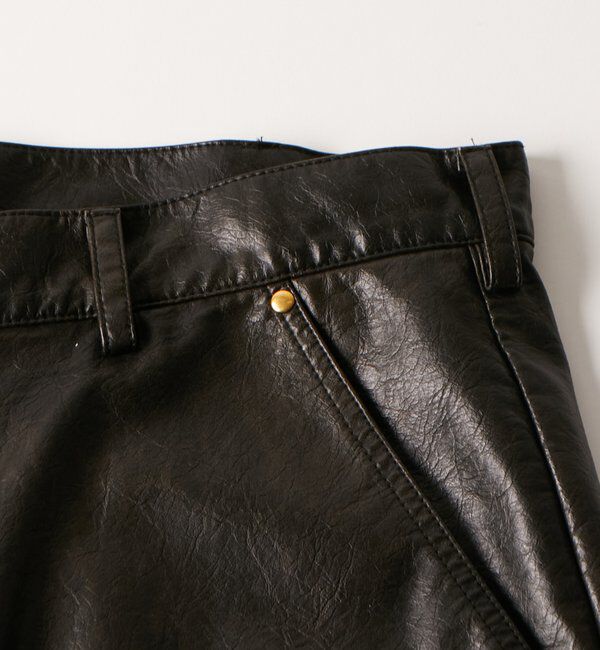  「レザーダブルニーハーフパンツ」|チノ|