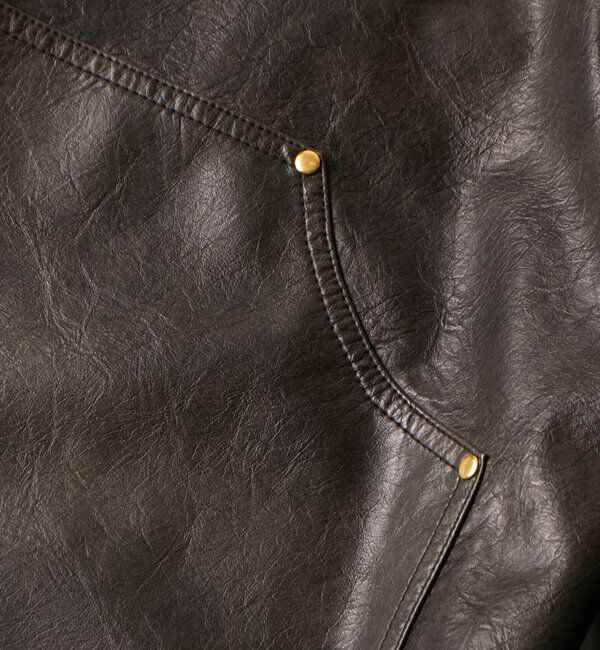  「レザーダブルニーハーフパンツ」|チノ|