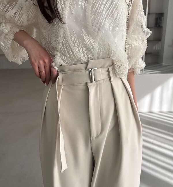  「【yuu企画】【サイズ展開あり】アシメウエストパンツ」|チノ|