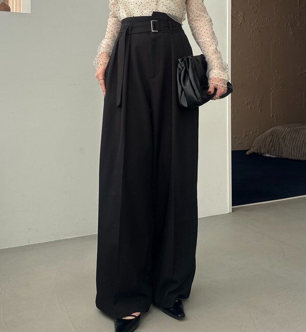  「【yuu企画】【サイズ展開あり】アシメウエストパンツ」|チノ|