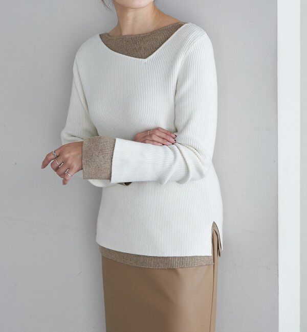  「【4色展開】アシンメトリーリブニット」|ニット・セーター|