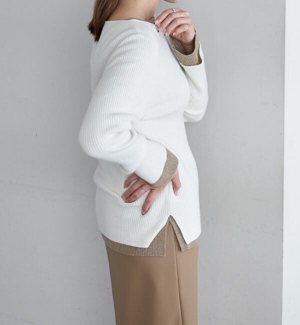  「【4色展開】アシンメトリーリブニット」|ニット・セーター|
