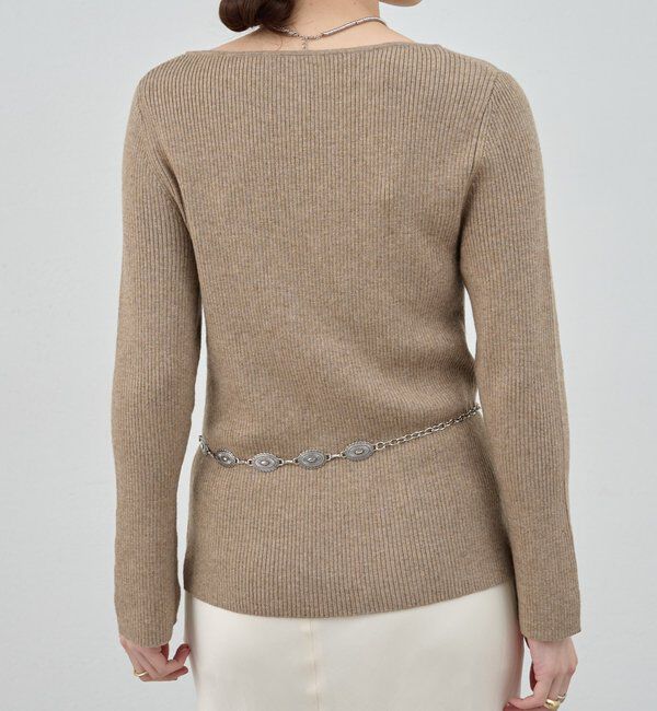  「【4色展開】アシンメトリーリブニット」|ニット・セーター|