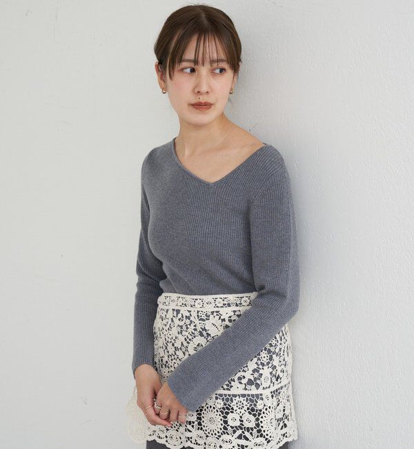  「【4色展開】アシンメトリーリブニット」|ニット・セーター|