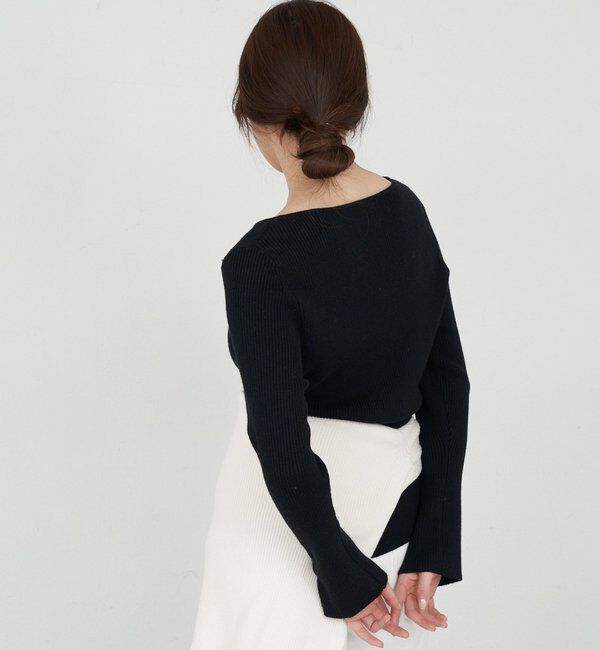  「【4色展開】アシンメトリーリブニット」|ニット・セーター|