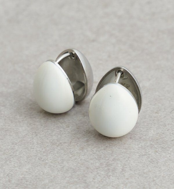  「ドロップモノトーンピアス」|ピアス|ホワイト