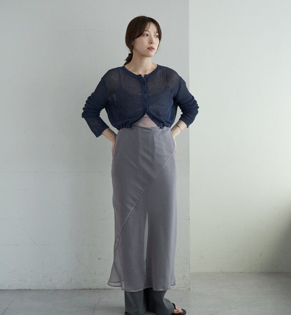  「オーガンジーキャミワンピース」|ワンピース|グレー