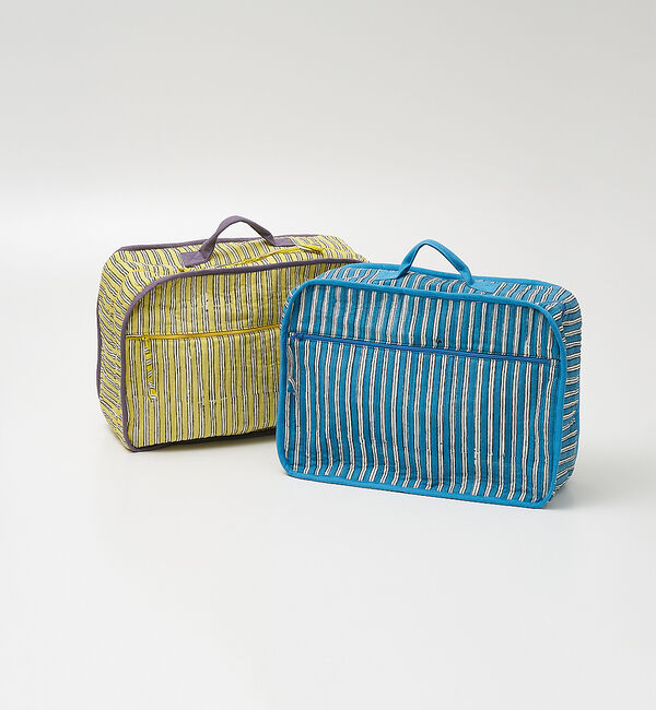 collex「ブロックプリント トラベルポーチL」|ポーチ|