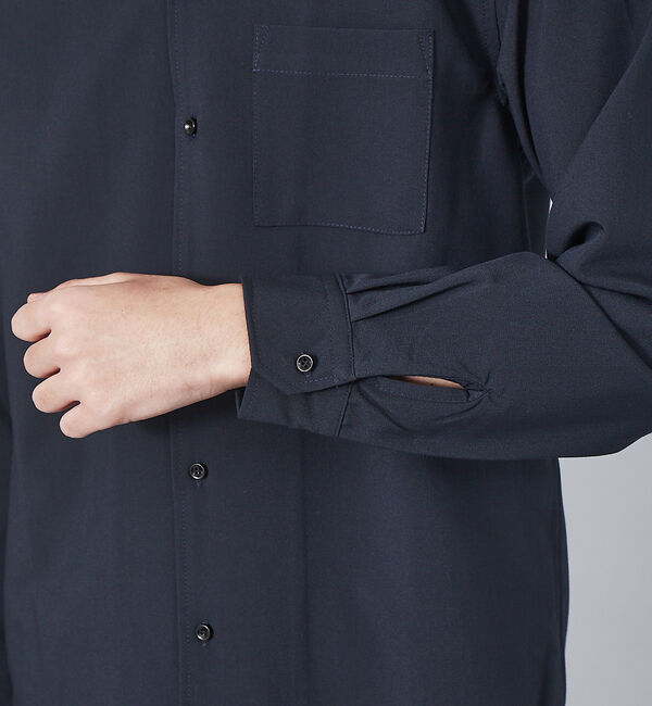 ABAHOUSE「【定番】ストレッチ ノーカラー Vネック シャツ」|シャツ・ブラウス|