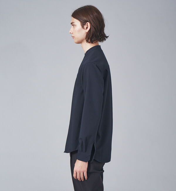 ABAHOUSE「【定番】ストレッチ ノーカラー Vネック シャツ」|シャツ・ブラウス|