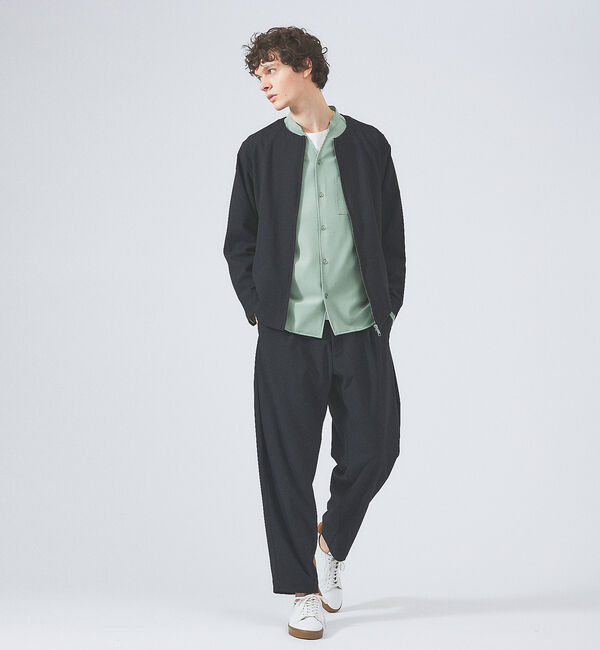 ABAHOUSE「【定番】ストレッチ ノーカラー Vネック シャツ」|シャツ・ブラウス|