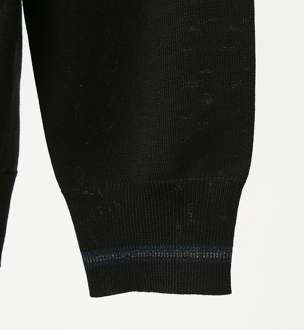 ABAHOUSE「【シルクブレンド】袖リブ配色 クルーネック ニット」|ニット・セーター|