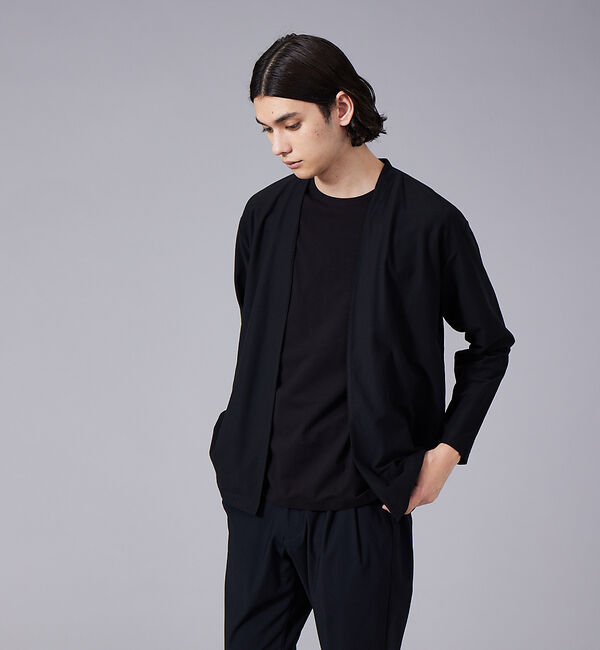 ABAHOUSE「【定番/シアー素材】ストレッチ カノコ ワンボタン カーディガン」|カーディガン|