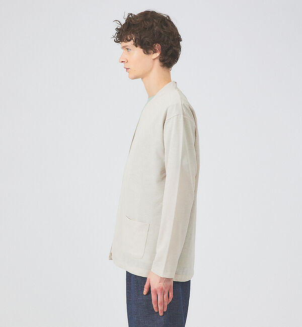 ABAHOUSE「【定番/シアー素材】ストレッチ カノコ ワンボタン カーディガン」|カーディガン|