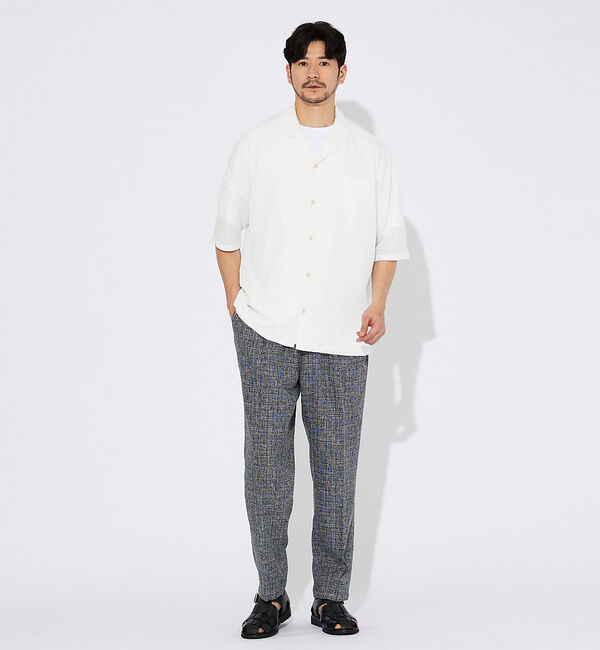 ABAHOUSE「【ブロック柄】ストレッチ シアーシャツ」|シャツ・ブラウス|