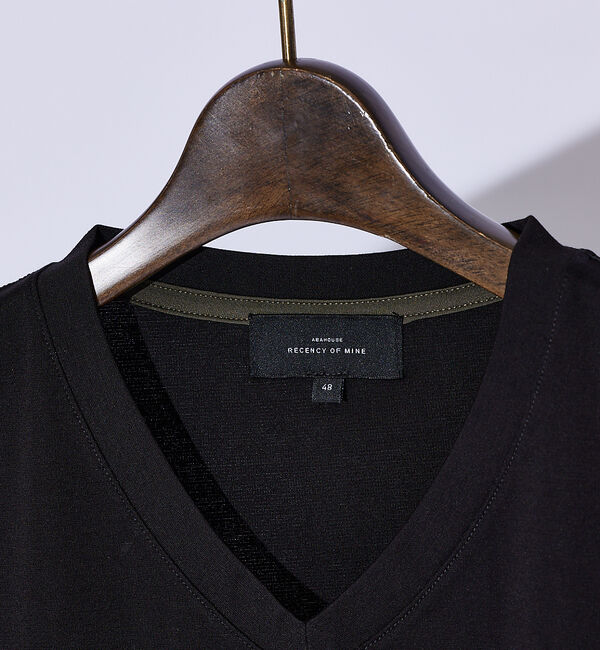 ABAHOUSE「【Vネック】ストレッチ ポンチ 半袖Tシャツ」|Tシャツ・カットソー|