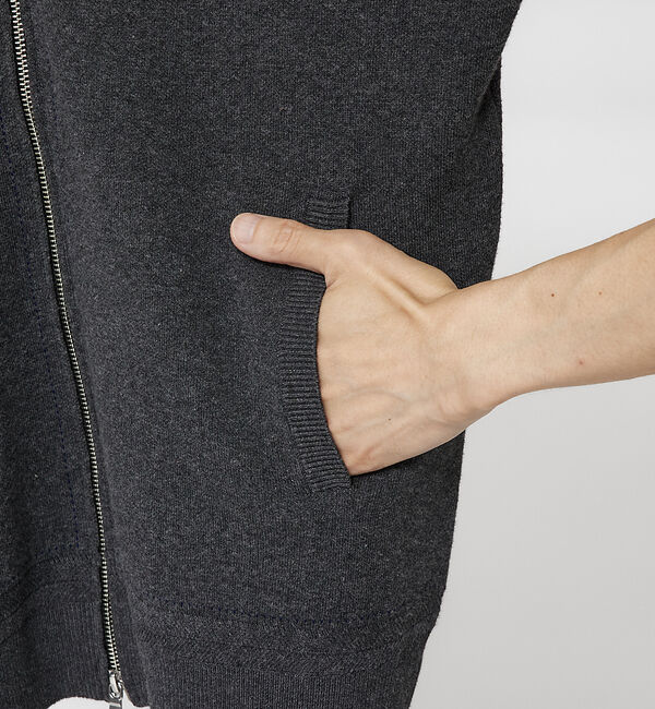 ABAHOUSE「【ニットスウェット】ハイショクステッチ ニットブルゾン/ クルーカーディガン」|ニット・セーター|