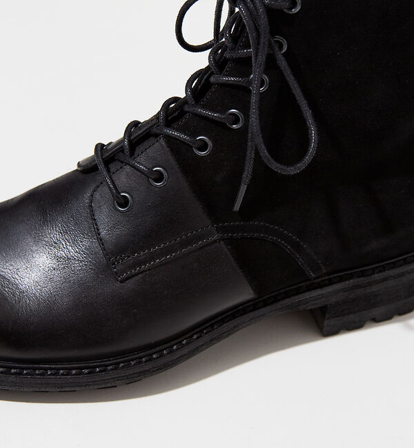 alfredoBANNISTER「【定番】ベロア切替 レースアップブーツ」|ショートブーツ|