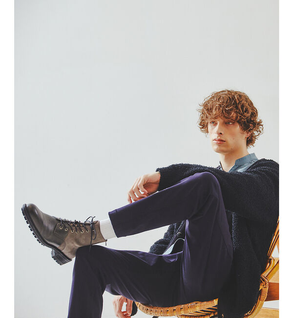 alfredoBANNISTER「【定番】ベロア切替 レースアップブーツ」|ショートブーツ|