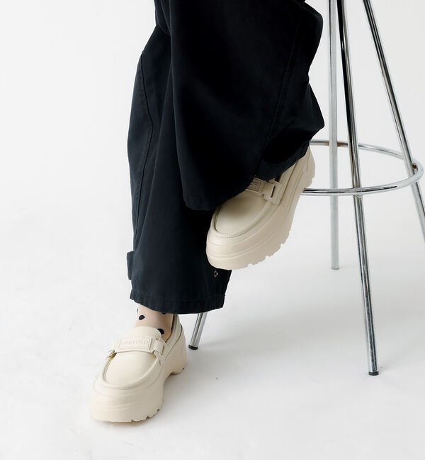 Rouge vif「【HUNTER/ハンター】リファインド エクスプローラー フラットフォーム ロー」|ローファー|