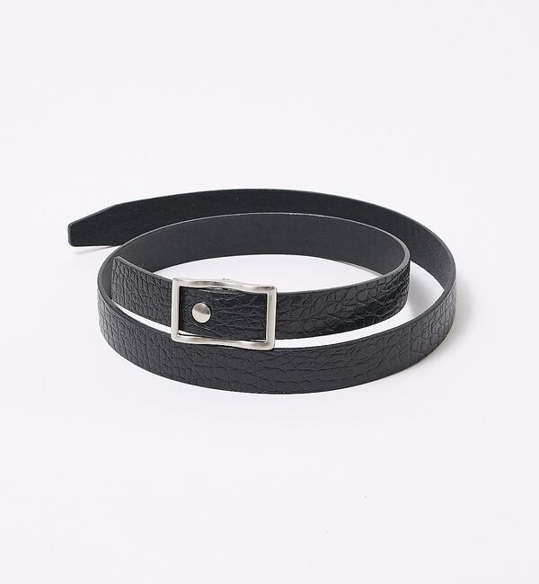 qualite「【シルバーバックル入荷！】クロコダイルフリーサイズベルト」|ベルト|ブラック系その他1