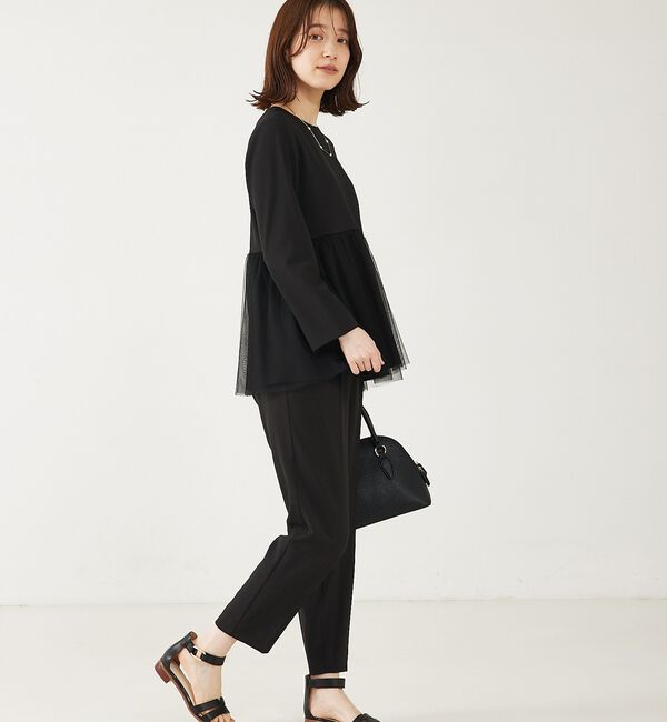 abahouse mavie「【エニデイカセット】チュールブラウス＆テーパードパンツ」|シャツ・ブラウス|