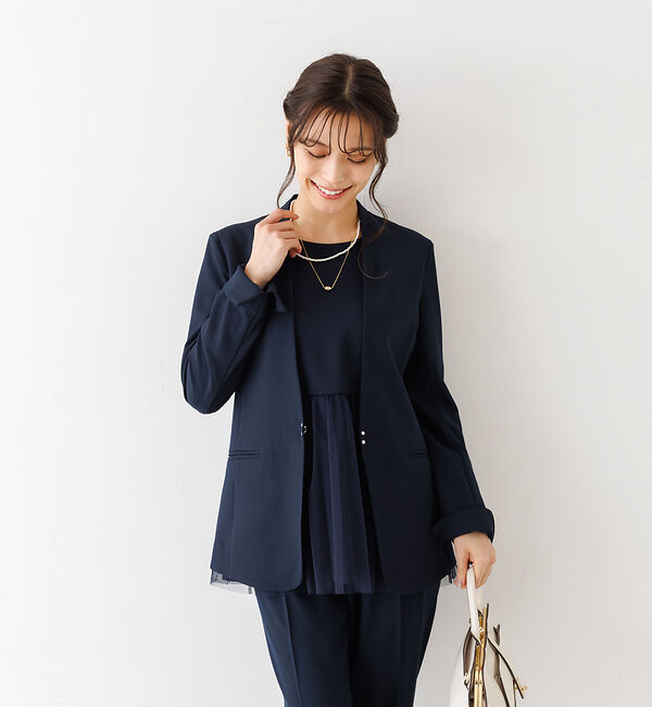 abahouse mavie「【エニデイカセット】チュールブラウス＆テーパードパンツ」|シャツ・ブラウス|