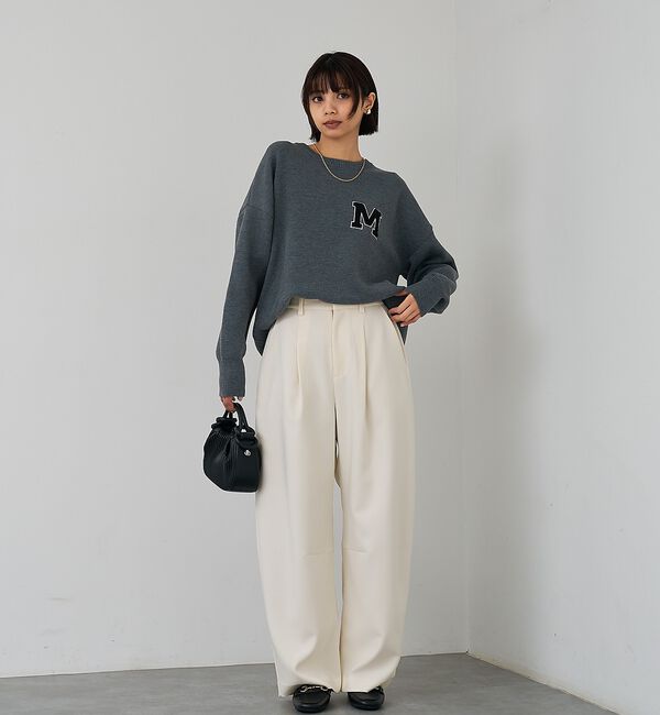 abahouse mavie「【後ろウエストゴム】ダブルクロスカーブパンツ」|その他|