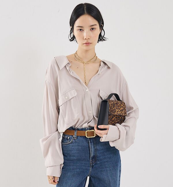 The Store by C' 「【COCUCA】ニュアンスシャツ【予約】」|シャツ・ブラウス|グレージュ