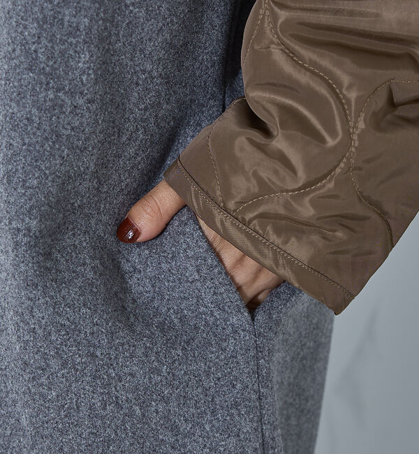 NOMINE「袖キルティングステンカラーコート」|ステンカラーコート|