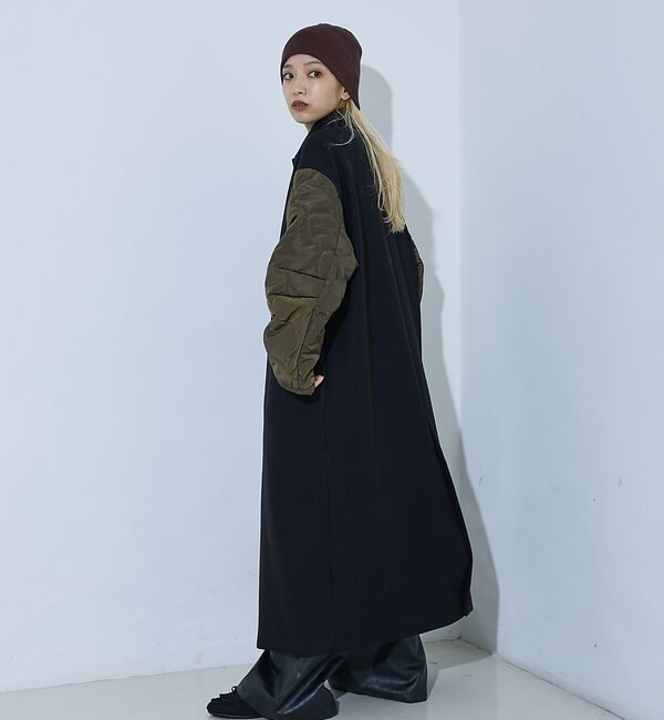 NOMINE「袖キルティングステンカラーコート」|ステンカラーコート|