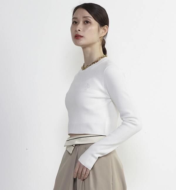 Soffitto「Soffitto刺繍入りクロップドニット」|ニット・セーター|