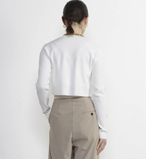 Soffitto「Soffitto刺繍入りクロップドニット」|ニット・セーター|