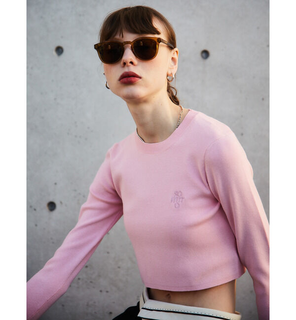 Soffitto「Soffitto刺繍入りクロップドニット」|ニット・セーター|