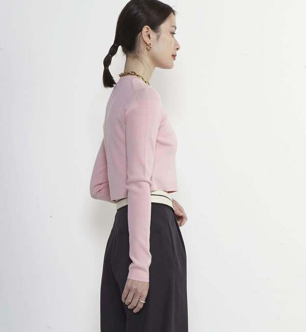 Soffitto「Soffitto刺繍入りクロップドニット」|ニット・セーター|